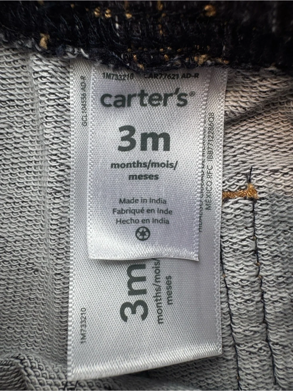 Carter’s Pull-On Knit Denim Jeans 3M Baby Boy Dark Wash Stretch Pants
